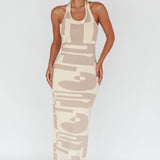 Desert Daze Halterneck Knit Dress Beige