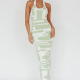 Desert Daze Halterneck Knit Dress Sage
