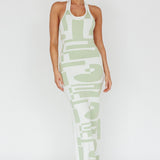 Desert Daze Halterneck Knit Dress Sage