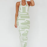 Desert Daze Halterneck Knit Dress Sage
