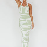 Desert Daze Halterneck Knit Dress Sage