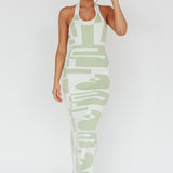 Desert Daze Halterneck Knit Dress Sage