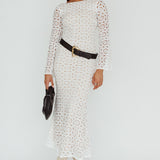Kasia Long Sleeve Crochet Maxi Dress White