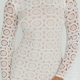 Kasia Long Sleeve Crochet Maxi Dress White