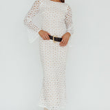 Kasia Long Sleeve Crochet Maxi Dress White