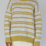Jona Relaxed Knit Sweater Striped Beige