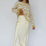 Jona Relaxed Knit Sweater Striped Beige