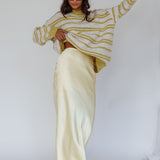 Jona Relaxed Knit Sweater Striped Beige