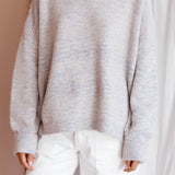 Kayce Dropped Shoulder Knit Sweater Grey