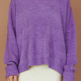 Kayce Dropped Shoulder Knit Sweater Purple
