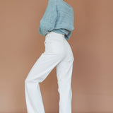 Kayce Dropped Shoulder Knit Sweater Sky Blue
