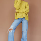 Kayce Dropped Shoulder Knit Sweater Yellow