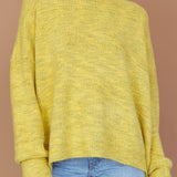 Kayce Dropped Shoulder Knit Sweater Yellow
