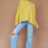Kayce Dropped Shoulder Knit Sweater Yellow