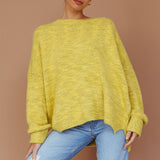 Kayce Dropped Shoulder Knit Sweater Yellow