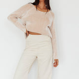 Trafalgur Ribbed Knit Sweater Camel
