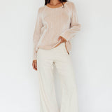 Trafalgur Ribbed Knit Sweater Camel