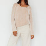 Trafalgur Ribbed Knit Sweater Camel
