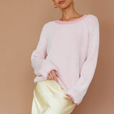 Trafalgur Ribbed Knit Sweater Pink