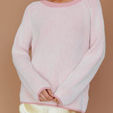 Trafalgur Ribbed Knit Sweater Pink