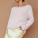Trafalgur Ribbed Knit Sweater Pink