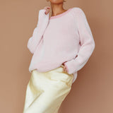 Trafalgur Ribbed Knit Sweater Pink