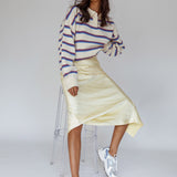 Boston Collared Knit Sweater Striped White