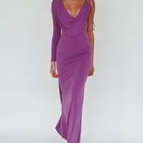 Star Walker One Sleeve Maxi Dress Purple