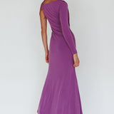 Star Walker One Sleeve Maxi Dress Purple