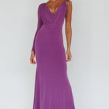 Star Walker One Sleeve Maxi Dress Purple
