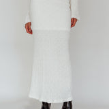 Treasures Textured Midi Skirt White