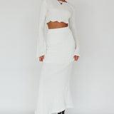 Treasures Flared Cuff Crop Top White