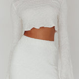 Treasures Flared Cuff Crop Top White
