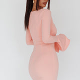 Maris Flared Cuff Mini Dress Baby Pink