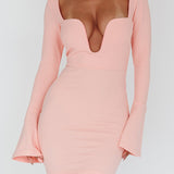 Maris Flared Cuff Mini Dress Baby Pink