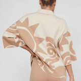 Nalani Button Up Knit Shirt Sand Wood