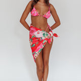 Sunshine Coast Floral Sarong Cover Up Pink
