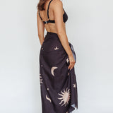 Sunshine Coast Multi-Way Scarf Sun Moon Black