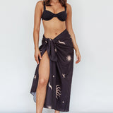 Sunshine Coast Multi-Way Scarf Sun Moon Black