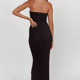 Horizon Strapless Textured Midi Dress Black