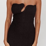 Horizon Strapless Textured Midi Dress Black