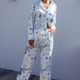Weekend Bliss Pants Printed White