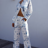 Weekend Bliss Pants Printed White