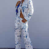 Weekend Bliss Long Sleeve Button Shirt White