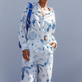 Weekend Bliss Long Sleeve Button Shirt White