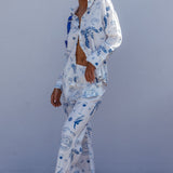 Weekend Bliss Long Sleeve Button Shirt White