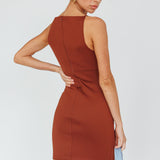 Chella Sleeveless Mini Dress Chocolate