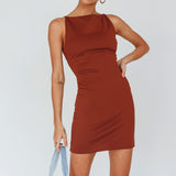 Chella Sleeveless Mini Dress Chocolate