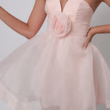 La Vie En Rose Strapless A-Line Mini Dress Baby Pink