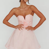 La Vie En Rose Strapless A-Line Mini Dress Baby Pink